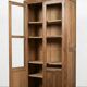 ​Bibliothèque / Vitrine ancienne style Louis XVI en bois patiné (à gri