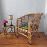 Pair of rattan armchairs