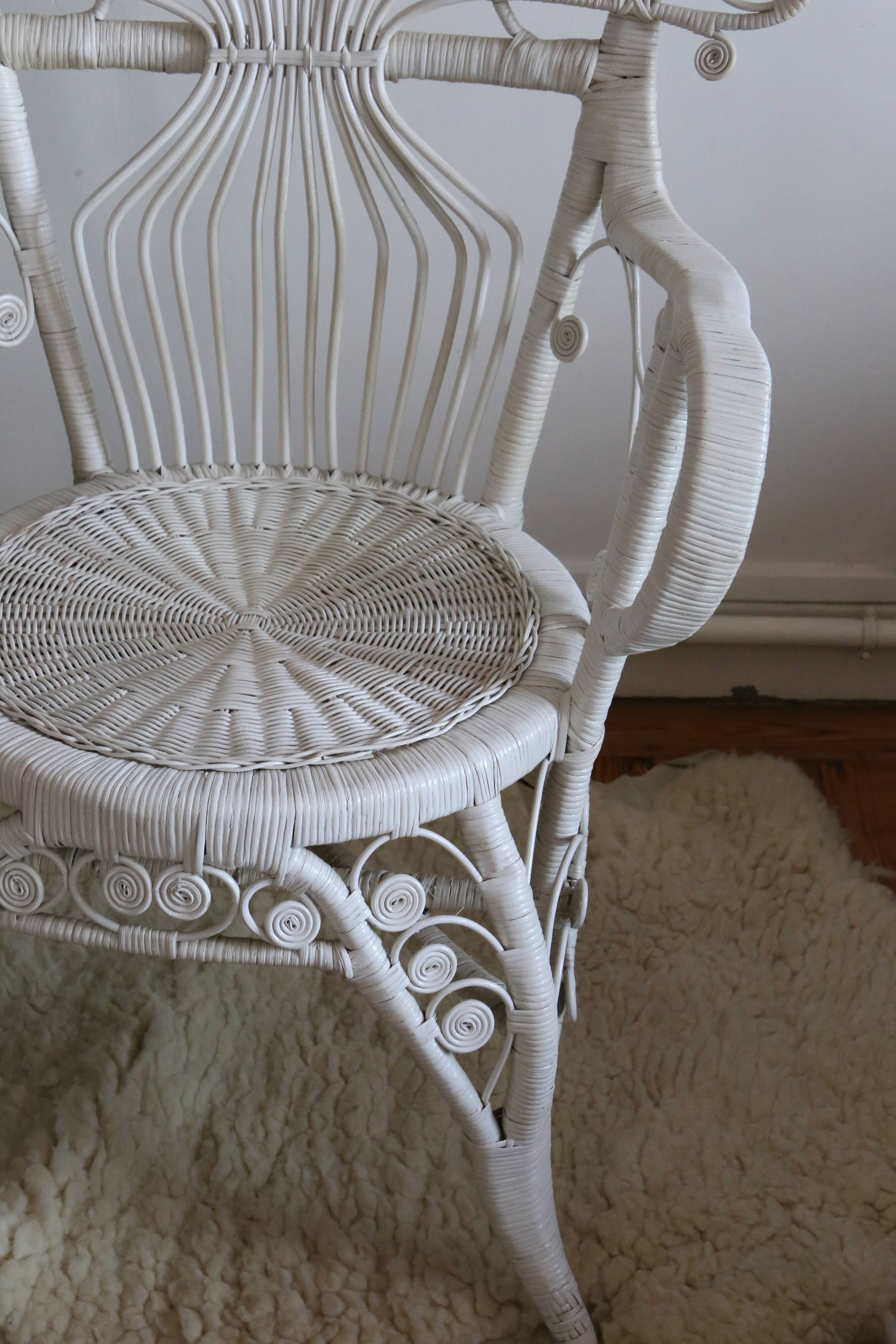 Peacok rattan armchair