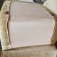 Pair of modular velvet armchairs and ottoman
