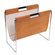 Brabantia Cognac color Leather Magazine holder 1960 Holland Status: Publish