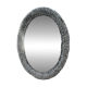 Vintage oval wicker mirror from the 1960s.