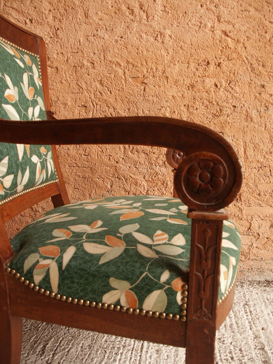 Armchair wood, fabric