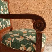 Fauteuil bois, tissu