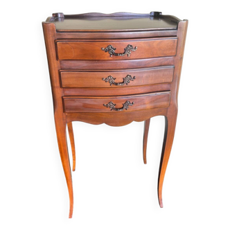 3-drawer bedside table in solid cherry