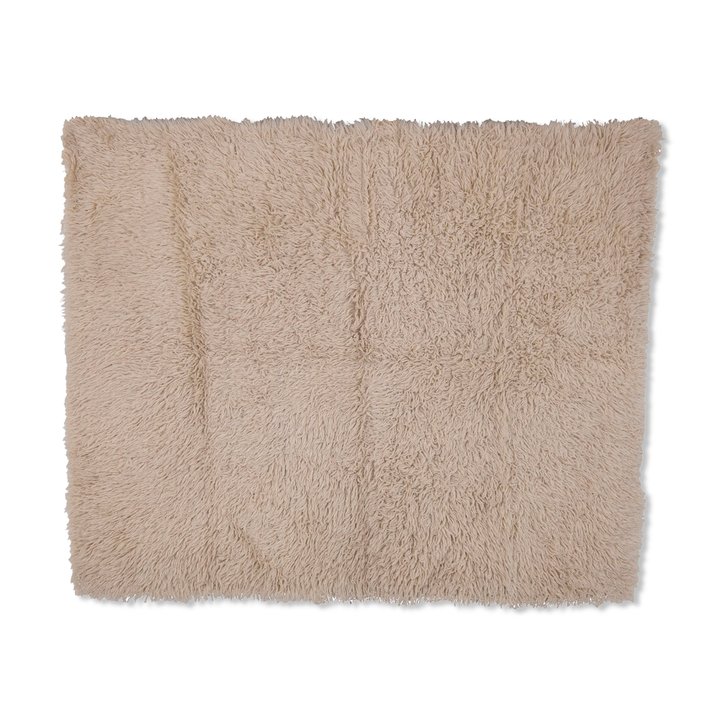 Vintage Natural Wool Turkish Tulu Rug 167 X 210 cm