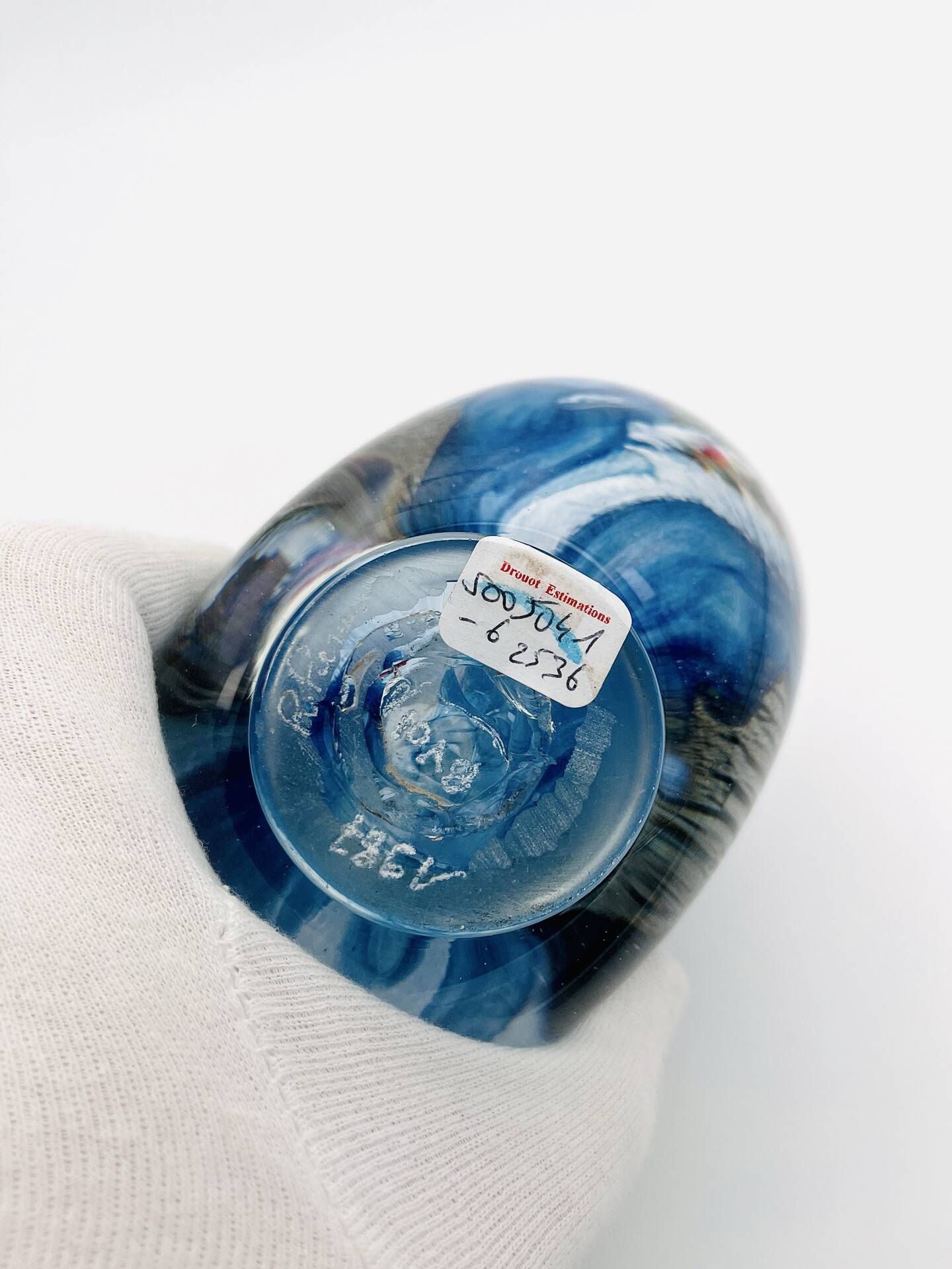 Vase Robert Pierini Studio Glass 1987 - 2.7kg - Signed - Drouot