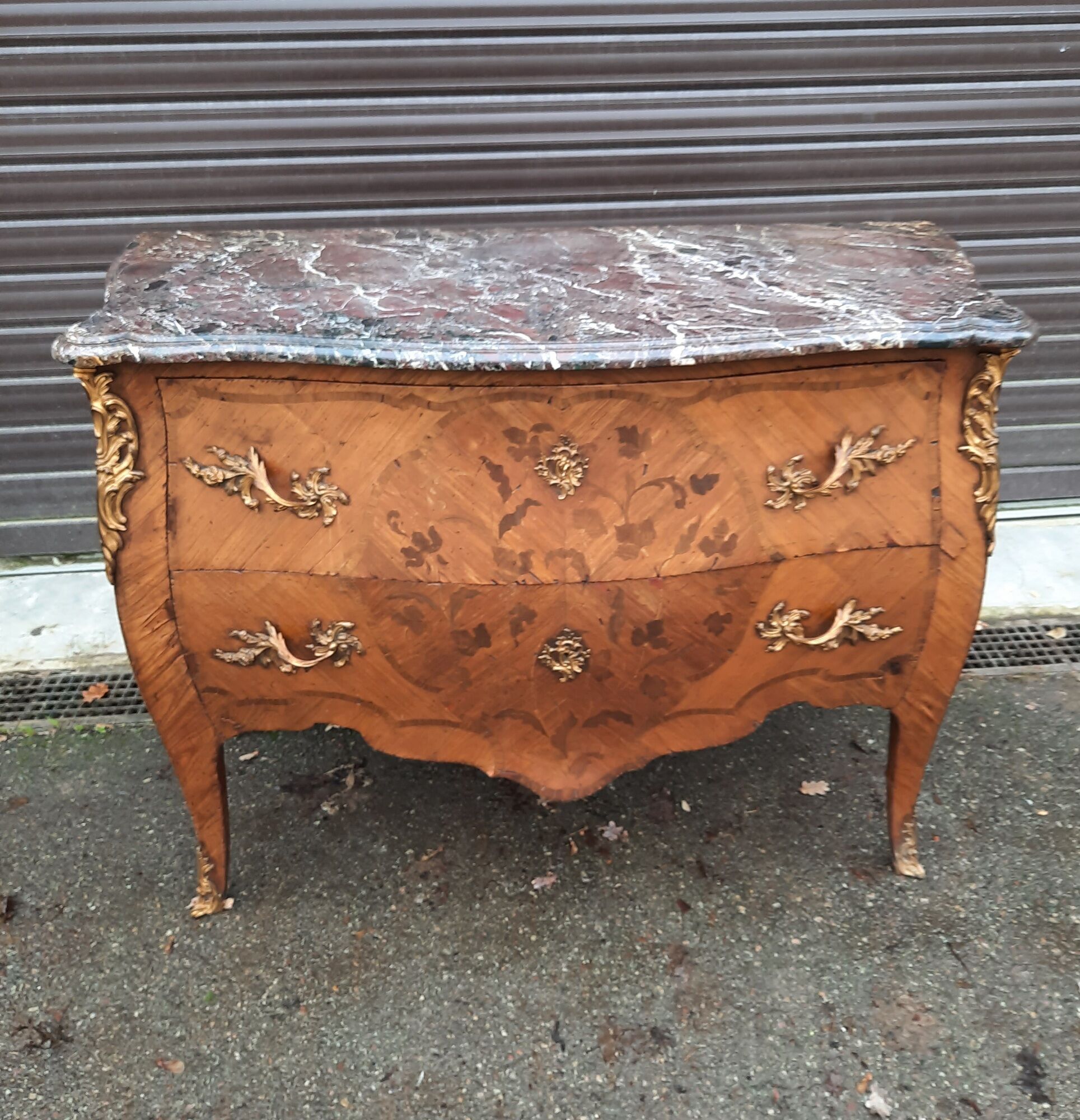 Louis XV style chest of drawers stamped "Gouffe"