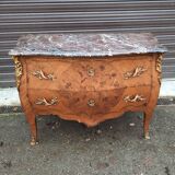 Louis XV style chest of drawers stamped "Gouffe"