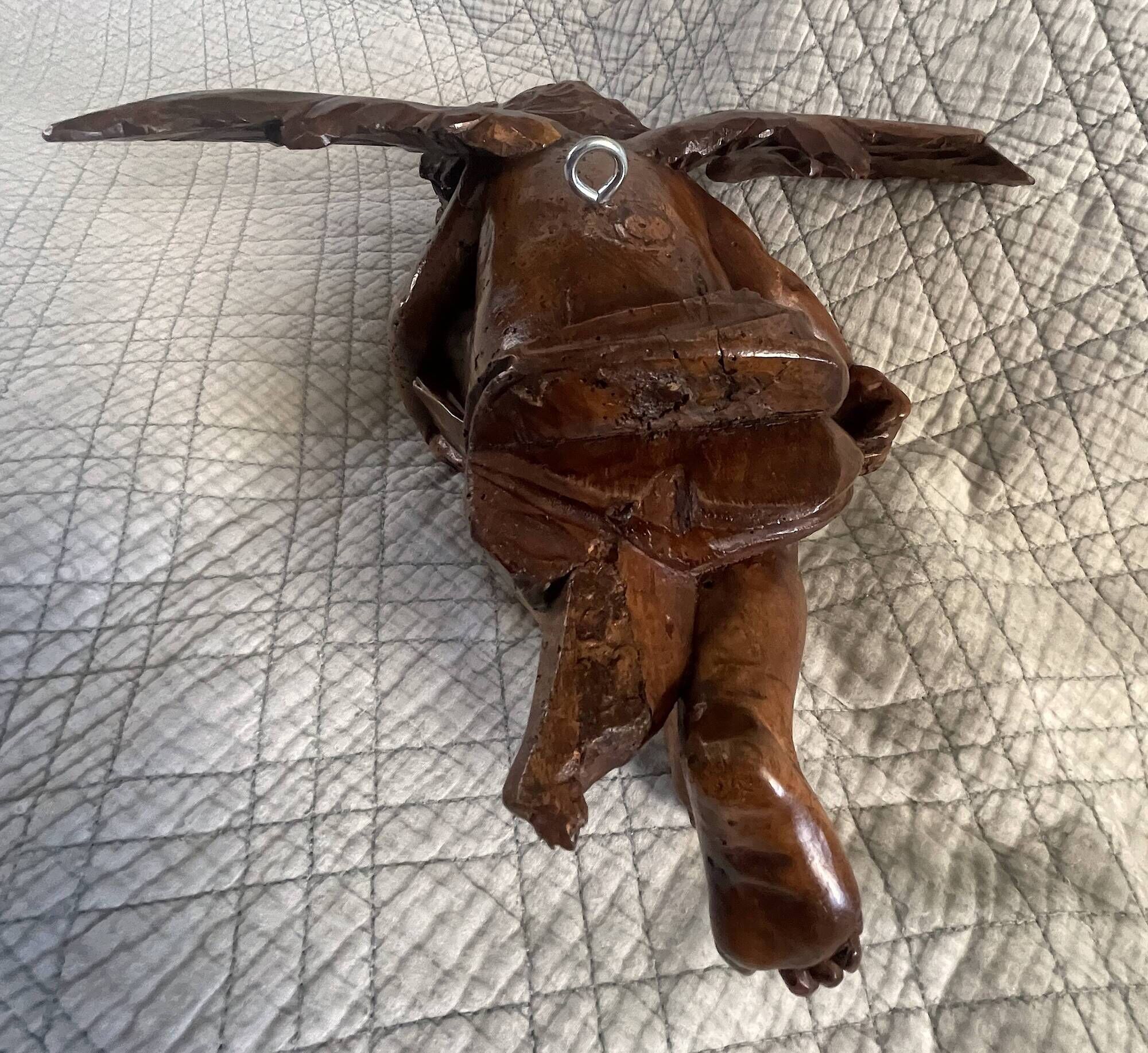 18th Century Carved Wooden Angel/Chestnut/Putto