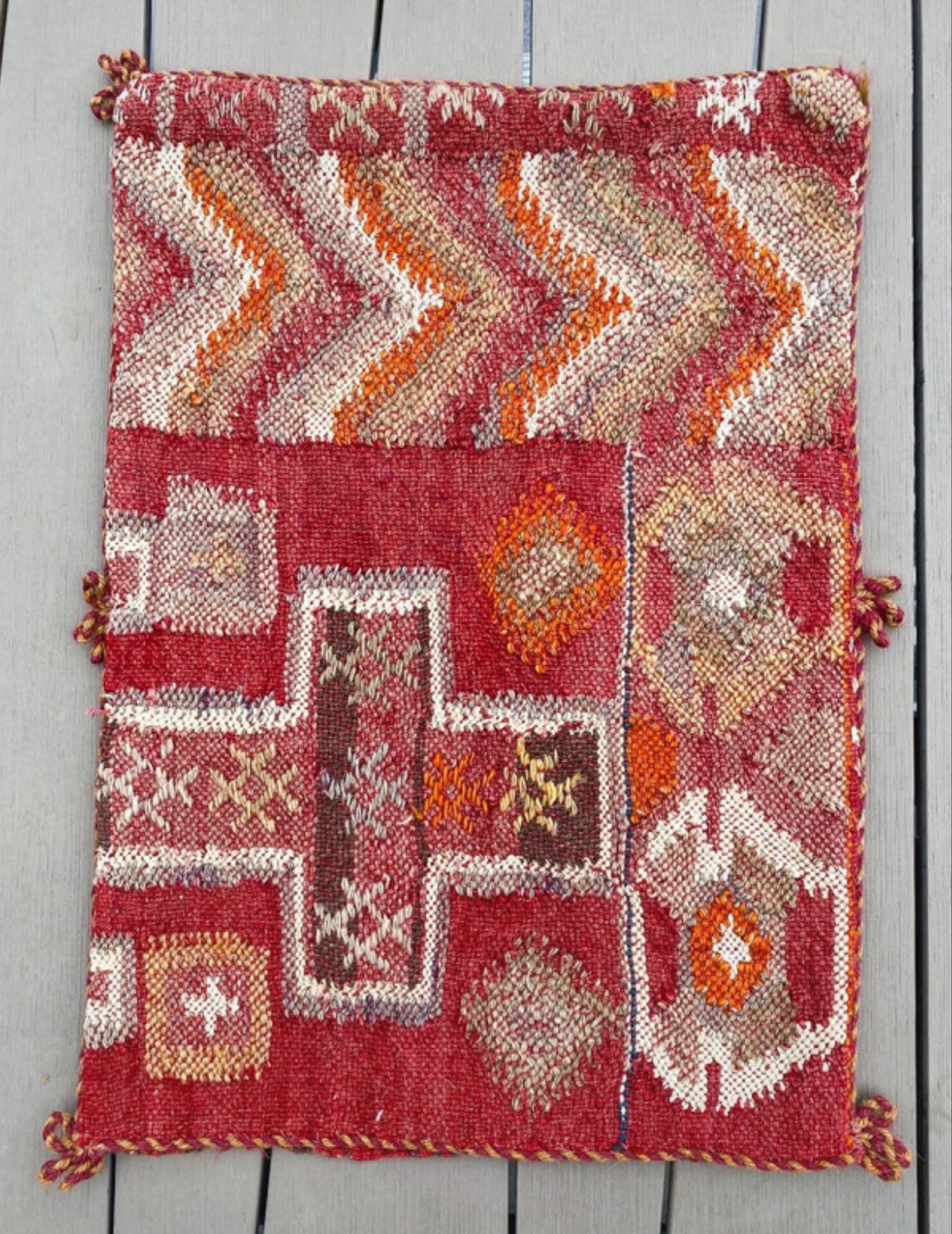 Berber cushion cover, ancient weaving Zanafi/Glaoua, unique piece.