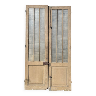 double old glass doors