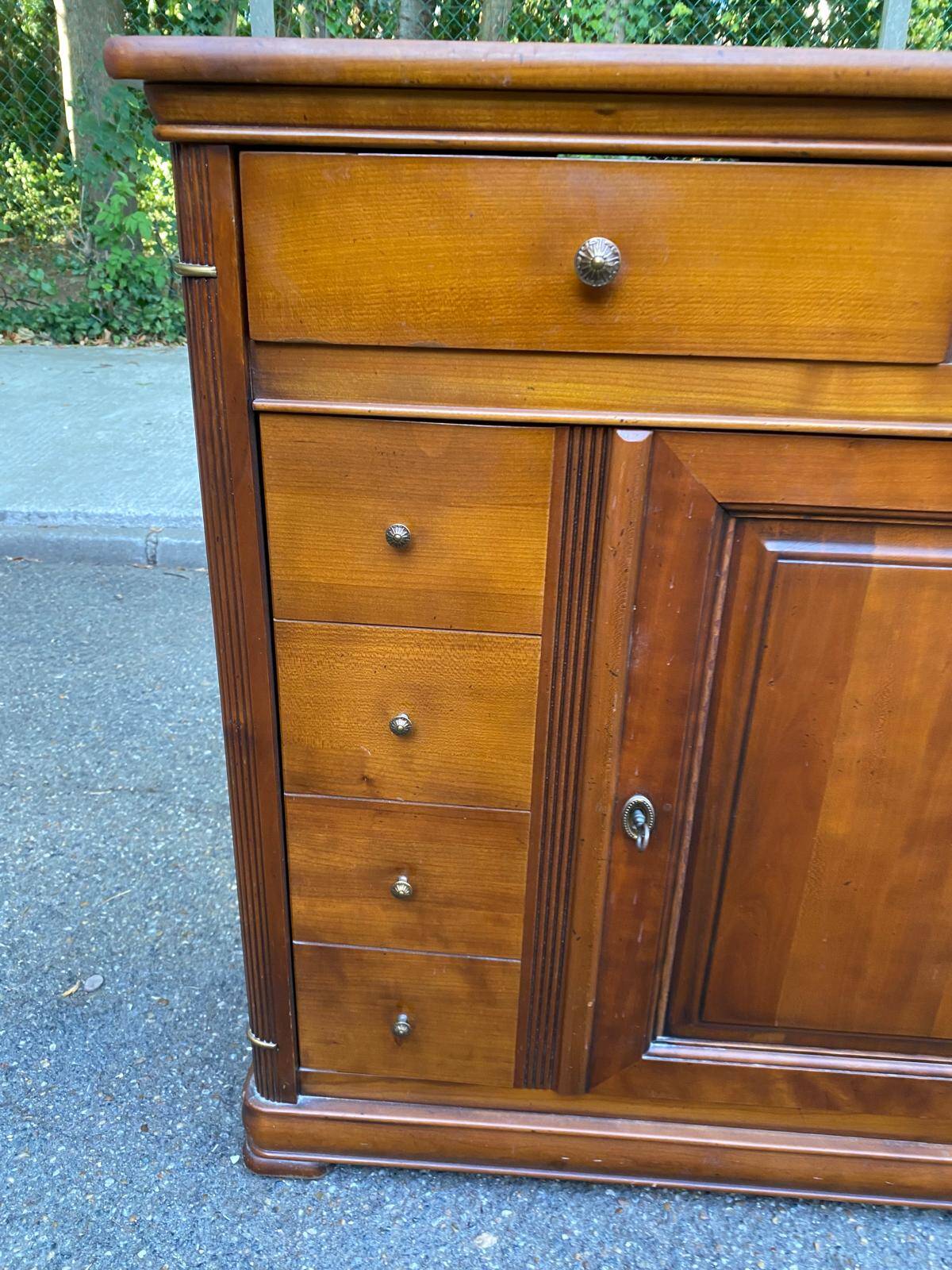 Solid wood shoe cabinet Louis Philippe Directoire 80s