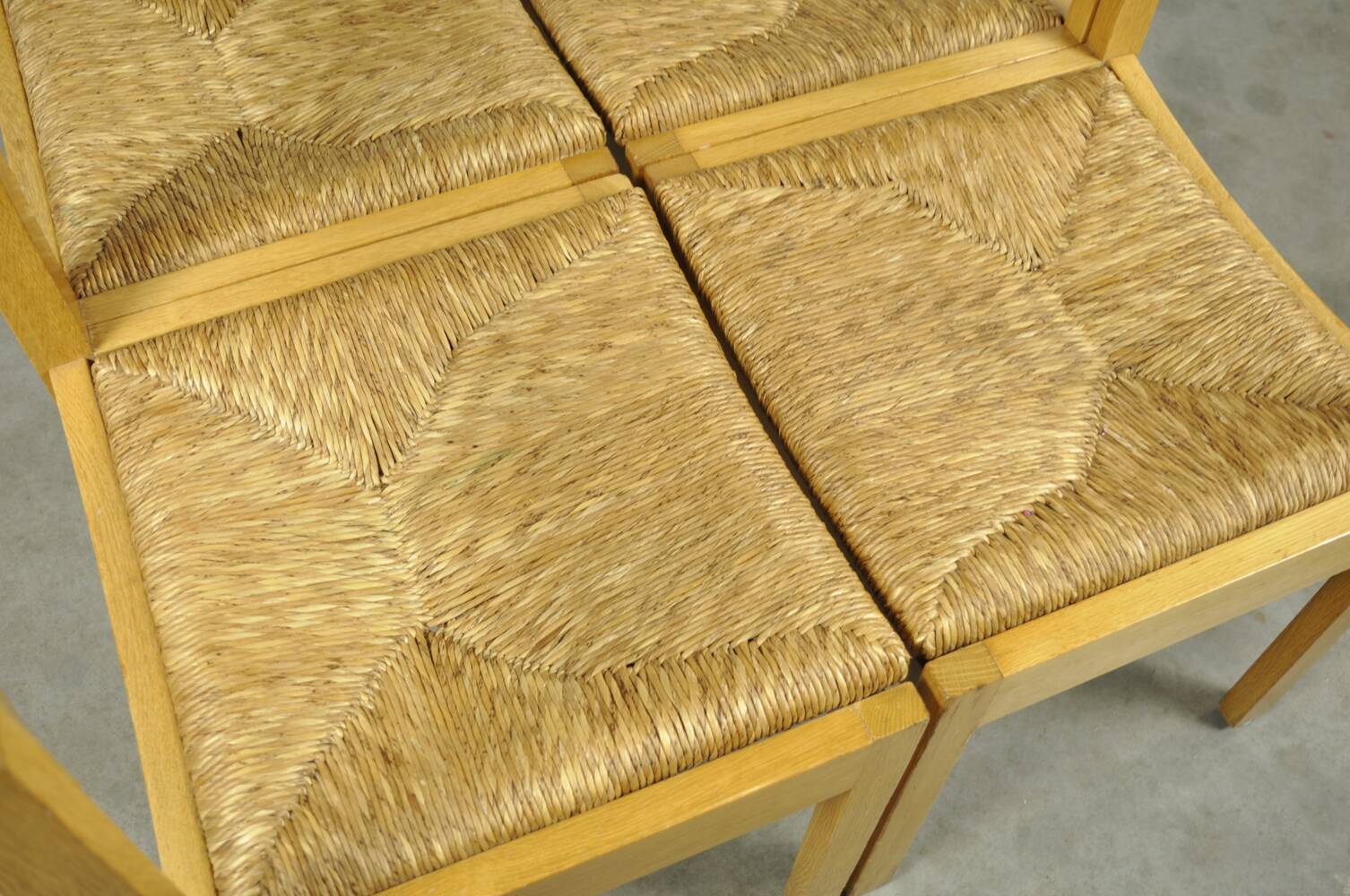 Chaises de salle à manger vintage en chêne et osier dutch design, gerard geytenbeek, années 1960