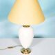 1970s bohemian bedside lamp, vintage in ceramic & brass
