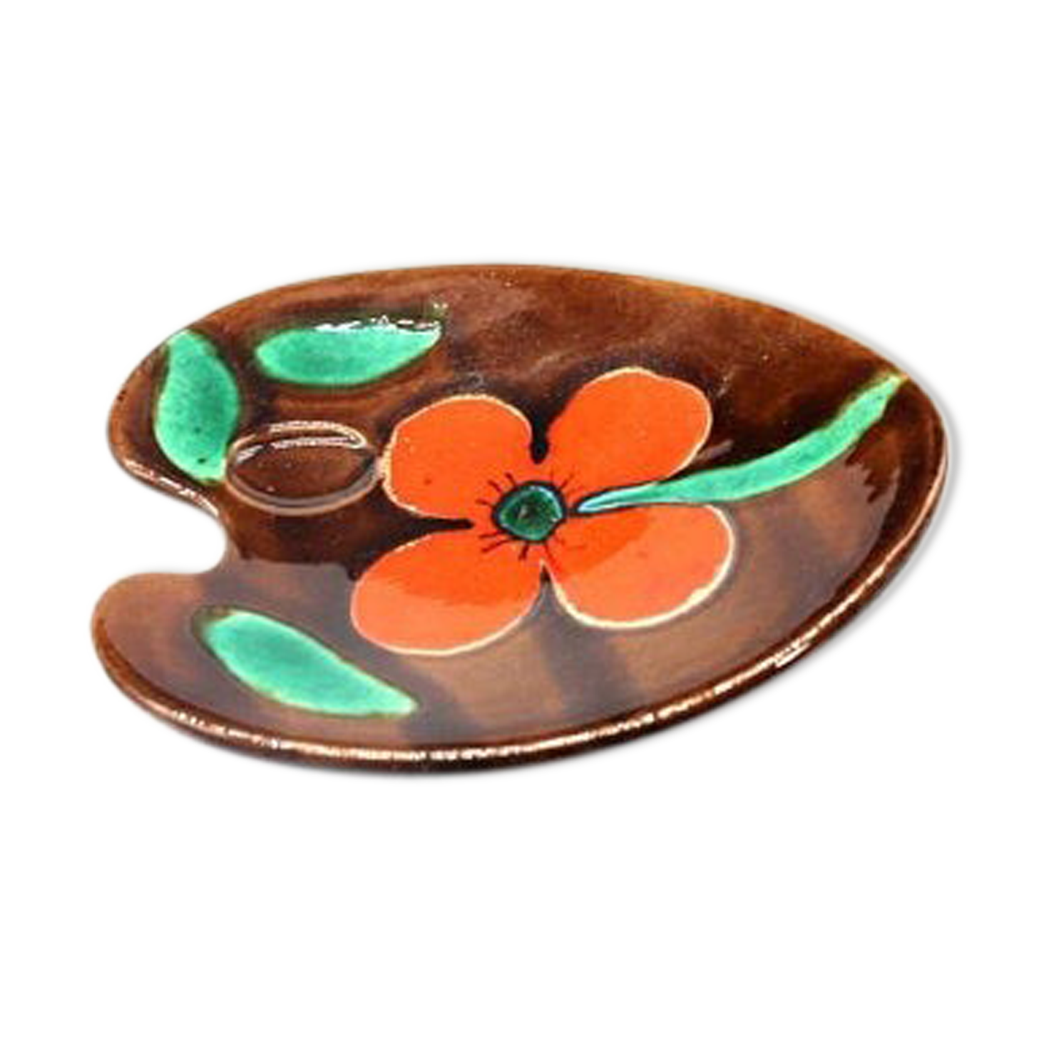 Empty ceramic pocket with flower