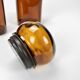 Pair of amber glass jars