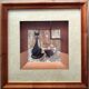 Tableau Mombard - Iconic Black Cat with Red Bow - Vintage 60s