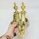 2 19th Century Gilt Bronze Wall Sconces with Molded Glass Globes in the Shape of