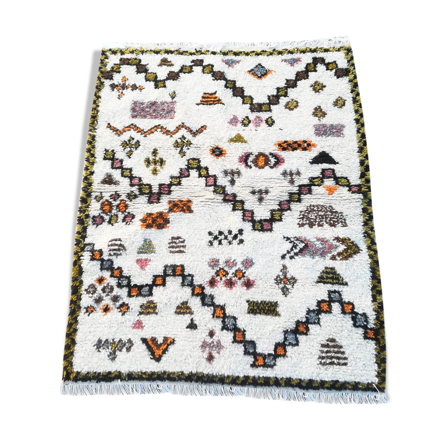 Berber Green Valley Carpet 134 X 107cm