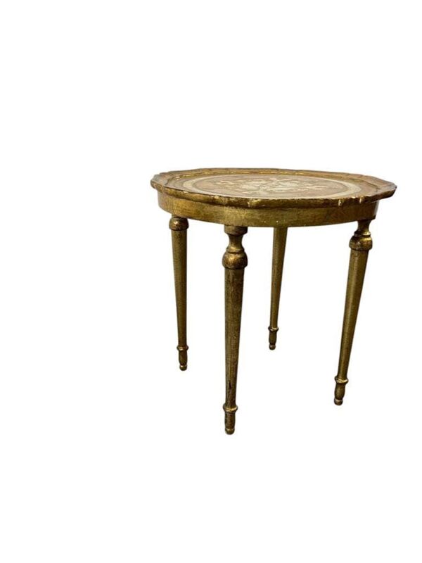 Table d'appoint ronde florentine vintage / table d'appoint