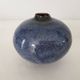 Blue ball vase in enamelled ceramic signed pictogram (Signature to be identified)
