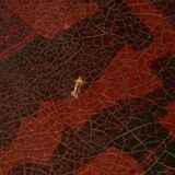 Italian Side Table with Unique Leather Top, 1970s