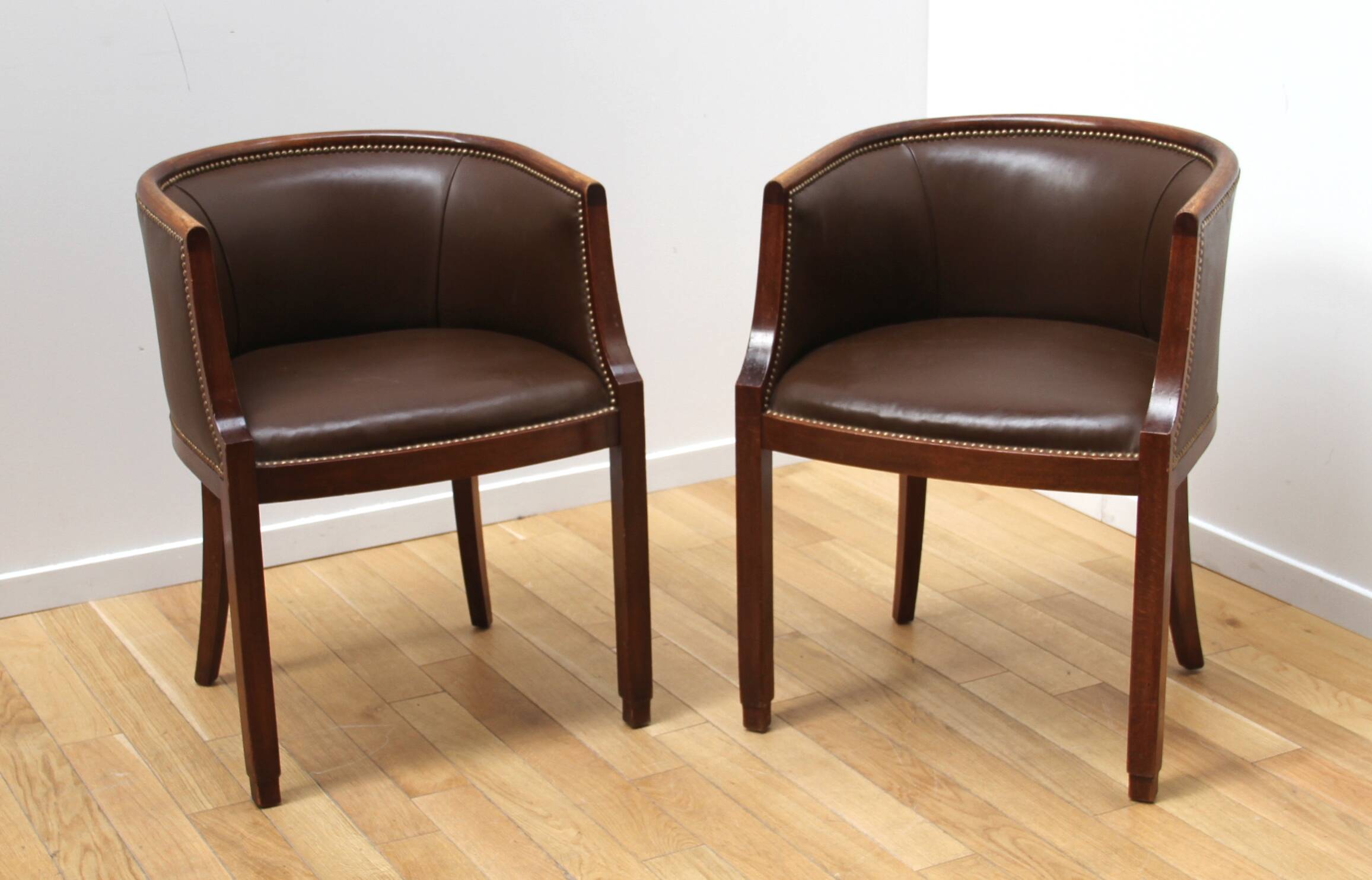 Pair of vintage barrel chairs