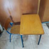 Desk desk desk table child school metal wood and vintage chair