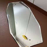 Ancient octagonal mirror beveled and stitched