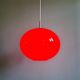 Grande suspension Space Age en opaline rouge, années 1960-70