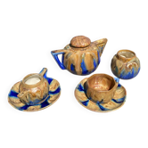 Magnificent service, for tea or coffee in stoneware signed Gilbert Méténier art.