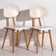 Chaises blanches vintage (vers 1960). Ensemble 3 pièces #1