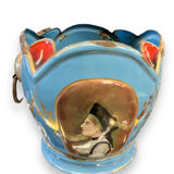Planter In Early Painted Enamelled XIXth Signed E. Corrier