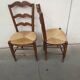 3 old straw chairs, in beech