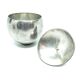 Mid-century modern sugar bowl, silver-plated brass, HEFRA, Poland, 1960s