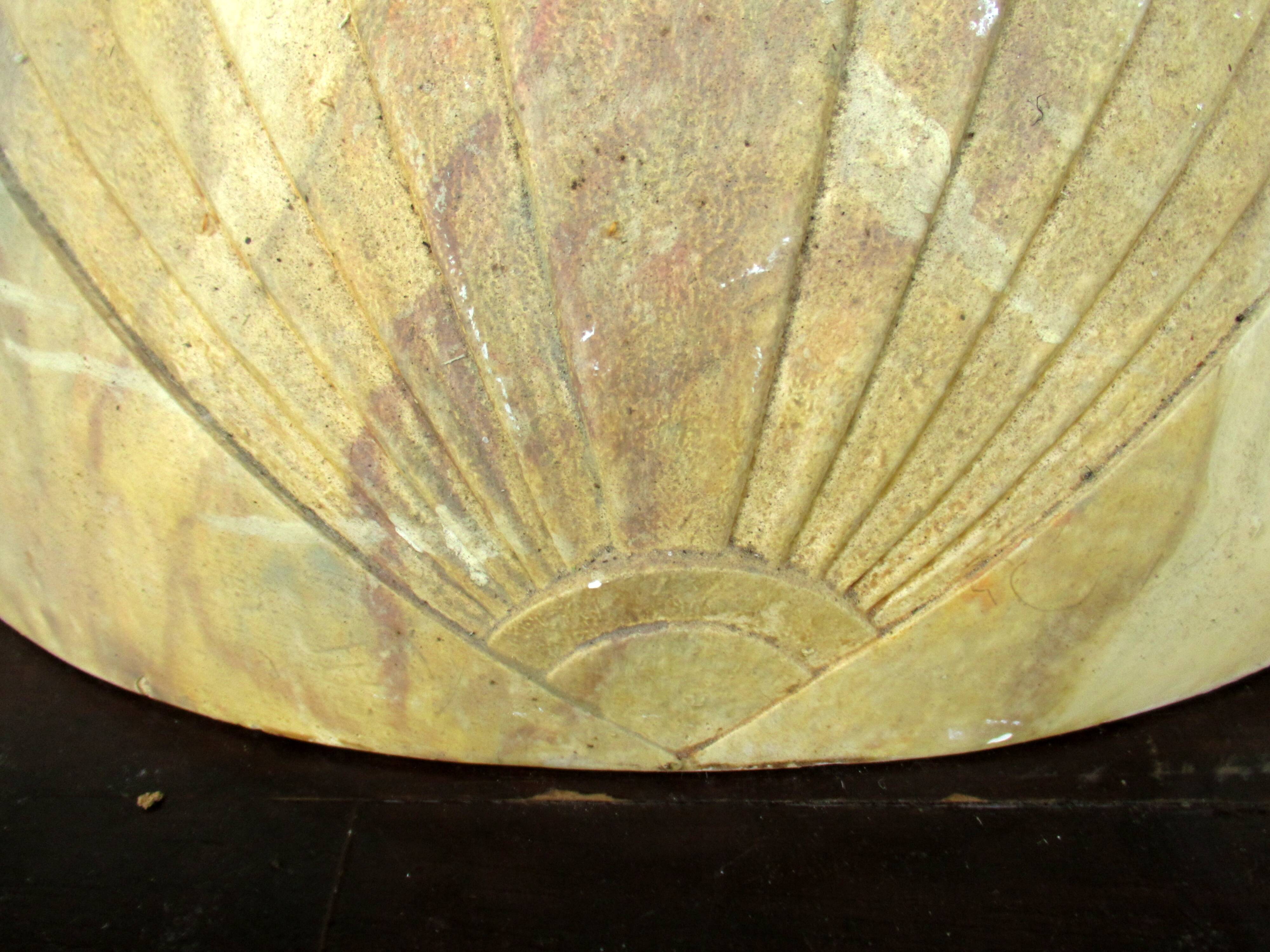 Suite of 4 wall lamps, plaster, painted faux-marble