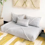 Light grey Moroccan floor sofa cover