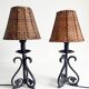 Mid-20th Century Spanish Hand-Forged Wrought Iron Table Lamps