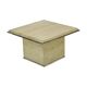 Vintage coffee table side table travertine chrome fedam belgium 1970s design