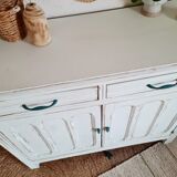 Parisian sideboard doors renovated pale green