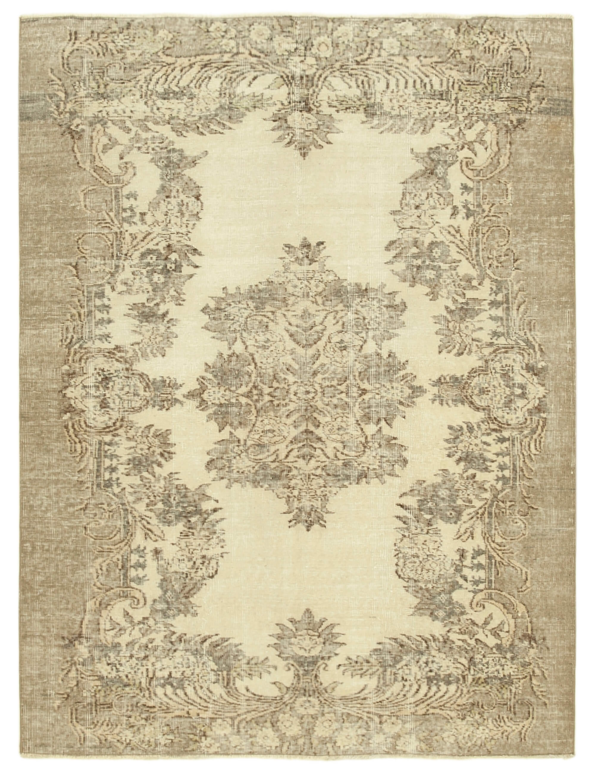 Handwoven Decorative Anatolian Beige Carpet 171 cm x 230 cm