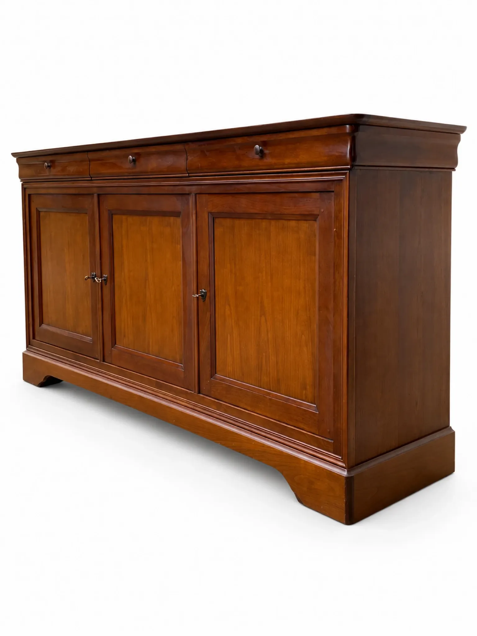 French buffet sideboard in solid fruitwood in Louis-Philippe style.