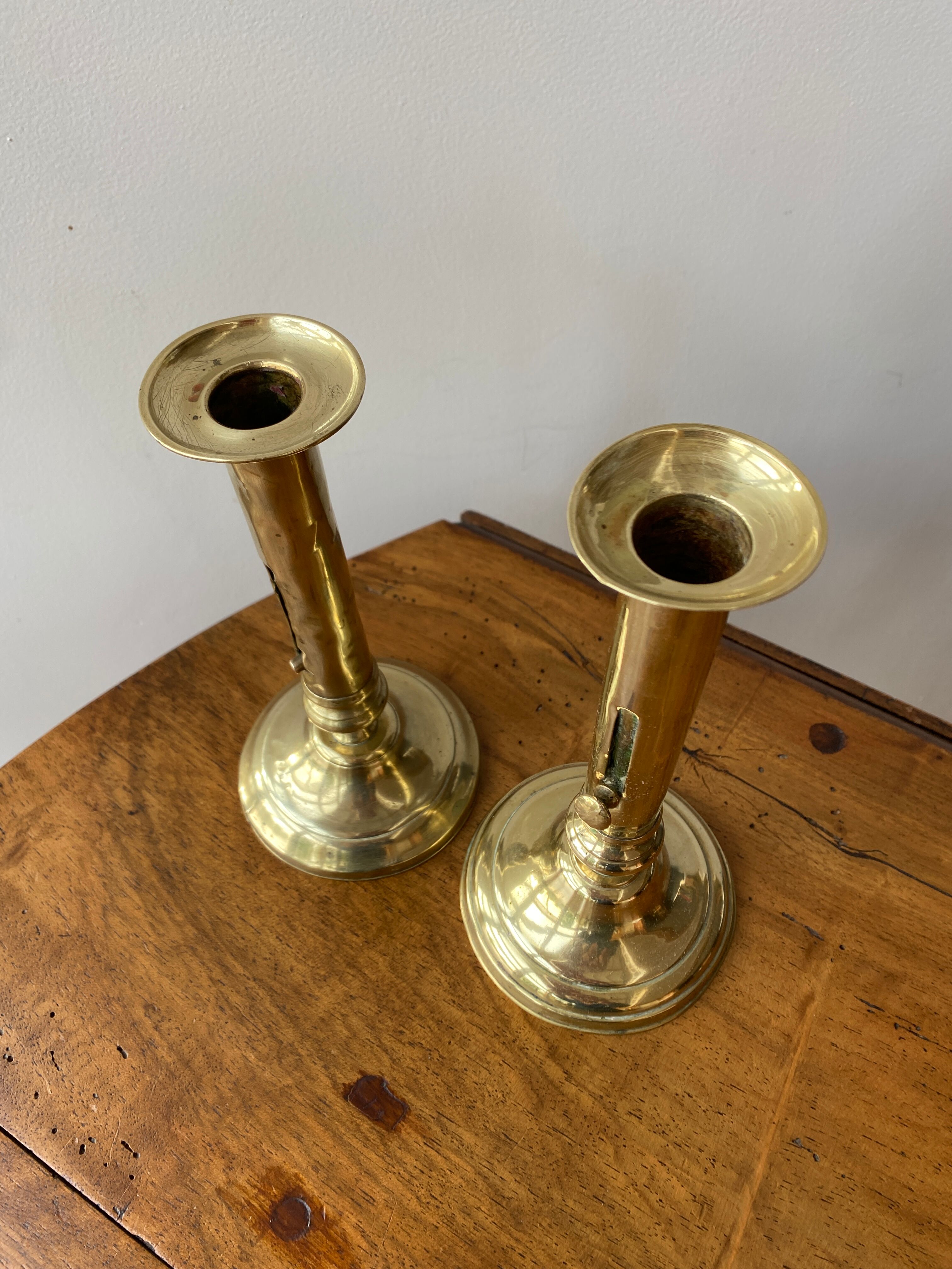 Lot of copper candlesticks