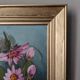 Acrylic painting on canvas, bohemian countryside decoration, flowers, still life