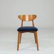 Vintage Scandinavian boucle navy blue chairs set of 4
