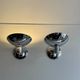 Pair of adjustable vintage wall lamps, chromed metal, France 1970