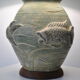 Ceramic lamp decorated fish in relief circa 1970