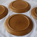 Set of 4 large dinner plates vintage stoneware