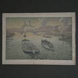 Lithograph on Chinese paper by Henri Rivière The Trocadéro